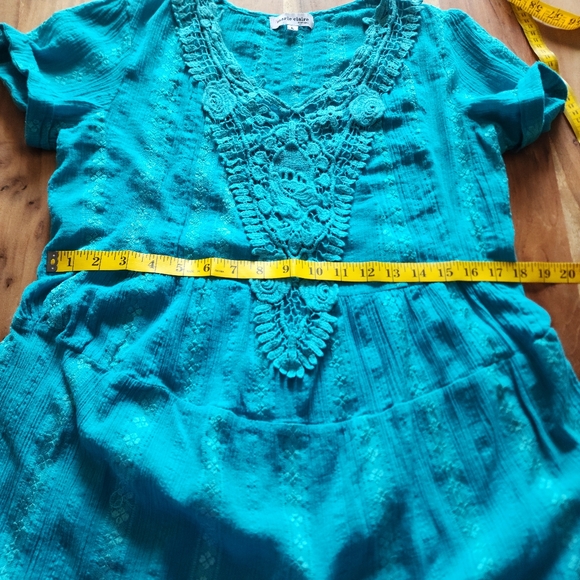 Marie-Claire short sleeve embroidered boho blouse, size L - Picture 9 of 10